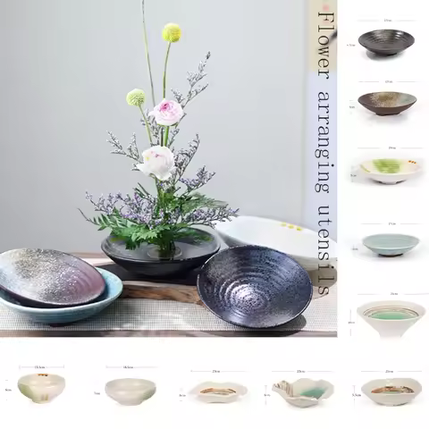 Japanese Frog Vase Ceramic Bouquet Ikebana Flower Arrangement Bowl Device Tea Table Kenzan Arranging