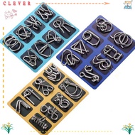 CLEVERHD Set of 8pcs Metal Wire Puzzle, Disassembly Assembly Metal Iron Link Unlock Interlock Game, 