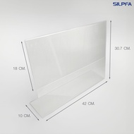 A3 Horizontal Acrylic Table Sign Clear L-Shaped Thickness 3 mm. Size 10x42x31cm.clear Paper Frame