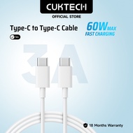CUKTECH 60W 3A Type-C to Type-C Fast Charging Cable for iP16/15 Macbook Xiaomi Samsung Realme Oppo V