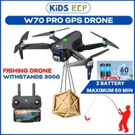 W70 Pro GPS Rc Drone With 4k HDDual Camera fishing airdrop Dron Drones Deron Control 5KM Jarak Jauh 