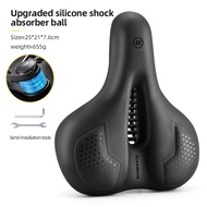 ROCKBROS Bike Saddle Shock-absorbing Breathable PU Leather Waterproof MTB Road Bike Cushion Cycling 