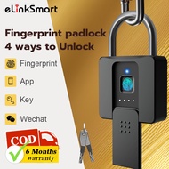 Waterproof Padlock Smart Fingerprint Padlock With Key Heavy Duty Door Lock Gate HDB Lock for Outdoor