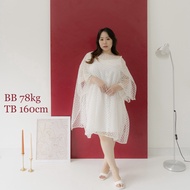 Rheisized - Athens Dress Big Size White | Brukat Party Dress Eid Dress | Bridesmaid | Friendly