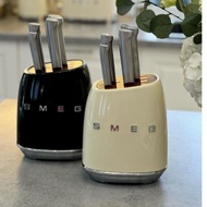 🇲🇾Ready Stock🔥Smeg 7 Piece Stainless Steel Knife Block Set New In Box Blue/Creamy/White/Black kitche