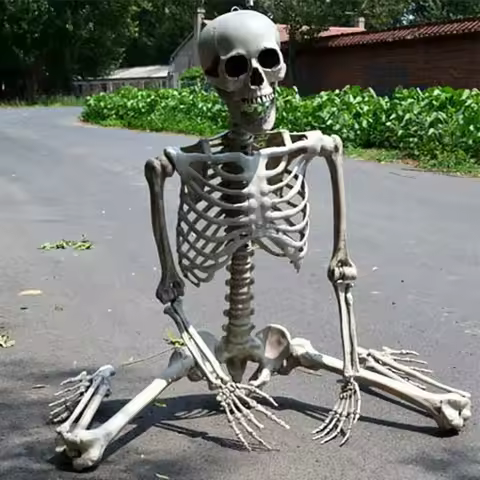 Prank props Full Life Size Human Skeleton Prop 90CM Haunted House Hanging Props Movable Skeleton Orn