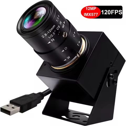 ELP 1080P 120fps High Speed USB Webcam 12MP Varifocal 2.8-12mm CS Lens Zoom Camera IMX577 4K 30fps L