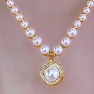 High-End Diamond Pearl Necklace Classy Necklace Niche Design Clavicle Chain Women
