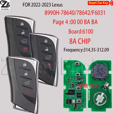 Zz HYQ14FLC 6100 8A P4:BA BA 78640/78642/F6031 314/433MHZ Smart Car Key For Lexus LX600 NX250 NX350 