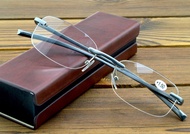 Kính Đọc Sách Hợp Kim Không Vành AL-MG Kính Đeo Chân Lò Xo Siêu Nhẹ +0.75 +1.00 +1.25 +1.50 +1.75 +2