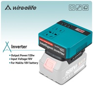 Wireelife 120W Power Inverter DC 18V To 220V Inverter Adapter Power Supply Inverter For Home Appliances For Makita 18V Battery