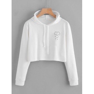 PUTIH Women's CROP JACKET M L XL 2XL 3XL 4XL 5XL 6XL PLAIN WHITE CROP HOODIE HOODIE AWAN BASIC HOODI