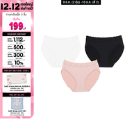 Wacoal Panty กางเกงในรูปทรง BIKINI แต่งลูกไม้ขอบเอว 1 เซ็ท 3 ชิ้น (ดำ BL/ เบจ BE/ ครีม CR) - WU1T35