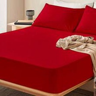 HONEYMOON 2/3pcs Solid Color Bed Sheet Set (2pcs = 1 Fitted Sheet + 1 Pillowcase; 3pcs = 1 Fitted Sh