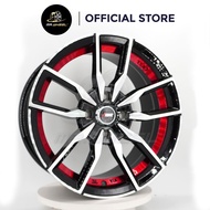 New Sport Rim ATOMIC ATM-524 15x7 4x100 ET35 Matt Black Machine Face + Red Undercut 15 inch 15 inci 