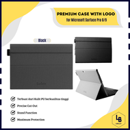 Luxury PU Non Slip Leather Folio Stand Case Cover for Microsoft Surface Pro 8-9 - Leather Case untuk