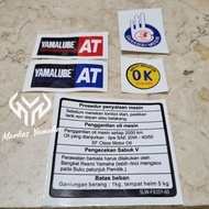 Yamaha guide stickers, Yamaha warning stickers, warning stickers, 3 year warranty stickers, OK stick