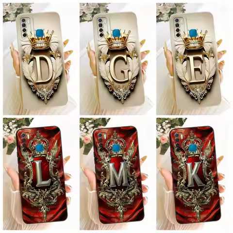 For Infinix S5 Case Cover Luxury Fashion A-Z Letters 2D Painted Silicone Bumper For Inifnix S5 X652 