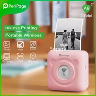 PeriPage A6 เครื่องปริ้น เมนูภาษาไทย พร้อมส่งa6 +สติ๊กเกอร์6+เคสใส1 (เครื่องเปล่า )