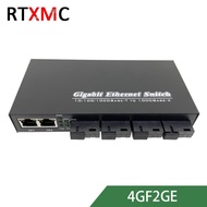 1000M Gigabit Ethernet switch Fiber Optical Media Converter Single Mode 4*1.25G Fiber SC 2RJ45 4 SC 