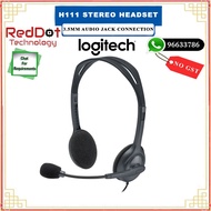 LOGITECH H111 Stereo Headset 3.5mm Audio Jack Connection