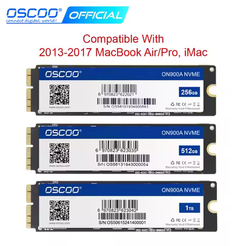 OSCOO 256GB 512GB 1TB M2 PCIe NVME SSD For 2013 2015 Macbook Pro Retina A1502 A1398 Macbook Air A146