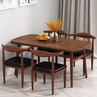 Dining Table Chair Cafe Combination Household Simple 6 People 4 People Milk Modern Tea Shop Rectangu