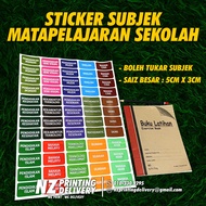 STICKER SUBJEK SEKOLAH BOLEH TUKAR NAMA MATAPELAJARAN SEKOLAH LABEL SUBJEK