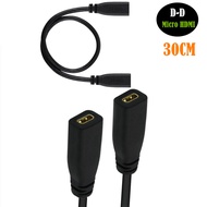 HD Mobile Phone Tablet D Type Micro HDMI Female to Female Extension Adapter Cable Straight-through 0