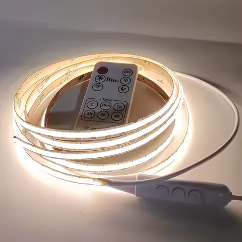 Remote Control DC5V USB COB LED Light Strip Linear Dimmable 8mm 480leds/m RA90 Flexible 3000K 4000K 