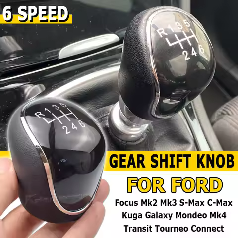 Car 6 Speed Gear Shift Knob Shifter Headball For Ford C-Max Focus Mk2 Mk3 Grand C-Max Galaxy Kuga Tr