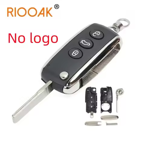 No logo 3 Buttons Folding Flip Remote Auto Car Key Shell Case Cover for Bentley Mulsanne Hurtling GT