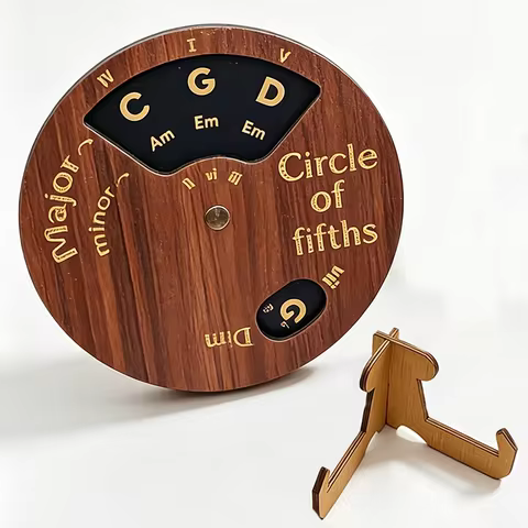 Circle of Fifths Wheel with Stand Wooden Melody Tool Guitar Piano Chord Tool Music Transpose Accesso