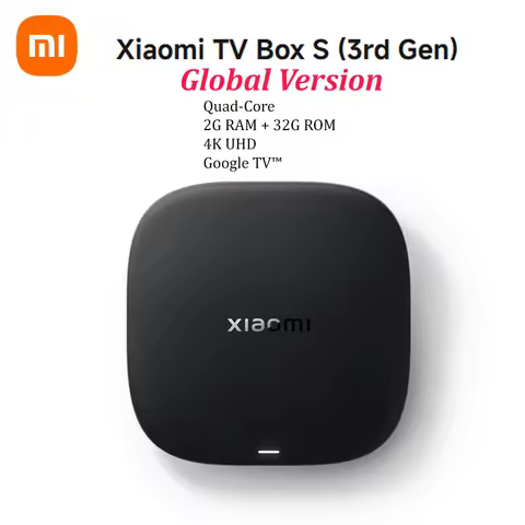 Xiaomi TV Box S 3rd Gen Global Version 4K Ultra HD 32GB ROM 2.4GHz/ 5GHz Bluetooth 5.2 Google TV Goo