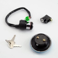 GN125 2 Keys Petrol Fuel Tank Cap Seat Lock Complete Lock Set Ignition Main Switch for Suzuki GN125 