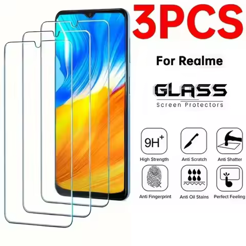 3PCS Tempered Glass For Realme C67 4G 5G C2s C3i C11 C21 C20A C33S C25Y C30 Screen Protector For C51