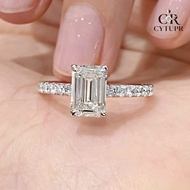 [CYTUPR] Fashionable Unique 1ct Moissanite Diamond Ring Rectangular Ring
