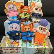 【6pcs】MINISO Zootopia พวงกุญแจ ซีรีส์ Disney ตุ๊กตาสุดน่ารักและสะสมได้ของ Judy Hopps Nick กล่องสุ่ม