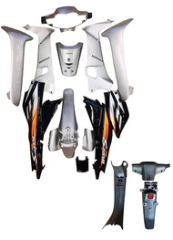 ( 16ชิ้น )ชุดสีเวฟ100-110 เกรดA + 3 ชิ้น ดำด้าน เกรดA พร้อมแปะสติกเกอร์เคลือบเงาแท้ ABS ประกอบสนิททุ