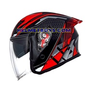 SG SELLER 🇸🇬 PSB APPROVED TRAX TZ301 Motorcycle sunvisor helmet G3 MATT RED BLACK