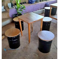Kursi cafe set tong vintage termurah-kursi cafe dari tong bekas murah