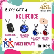 Spesial Promo! Buy 2 Get 4 Kalung Kk Liforce Black + Blue / Ori 100%