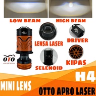OTTO APRO LASER MINI LENS H4 80 WATT HIGH BEAM SELENOID LASER LAMPU UTAMA MOBIL MOTOR