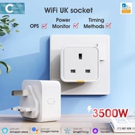 SMATRUL EWelink Smart Home Plug UK Socket 16A Wifi Travel Adapter Power Monitor Timer APP Voice Work