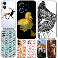 Case For Vivo V5 V5S V7 PLUS + V11i  V11 Pro Phone Back Cover Soft Black Tpu Lovely animals