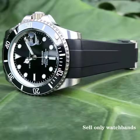 For Rolex Yacht-Master Submariner Datejust Premium Silicone Watch Strap Fold Clasp Sweatproof Lightw