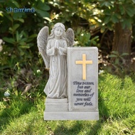 [Shamjina] Angel Sculpture, Flower Vase for Fresh Flowers with Ground Stakes, Cemetery Decoration, f
