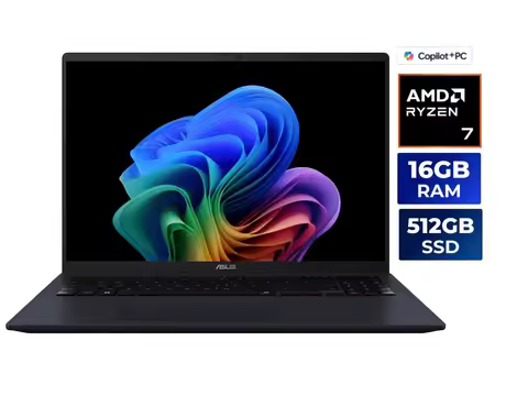 Asus VivoBook 16" Copilot+ PC Laptop AMD Ryzen AI 7 350 16GB DDR5 Memory 512GB PCIE SSD Windows 11 H