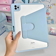 For IPad Pro 12.9 2015 2017 For IPad Pro 12.9 2022 2021 2020 2018 Cover 12.9 3rh 4th 5th 6th Gen Transparent Rotating Acrylic Leather Case With Pen Slot