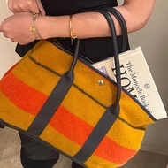 Hermes • Garden Party 36 彩虹毛呢拼皮花園包